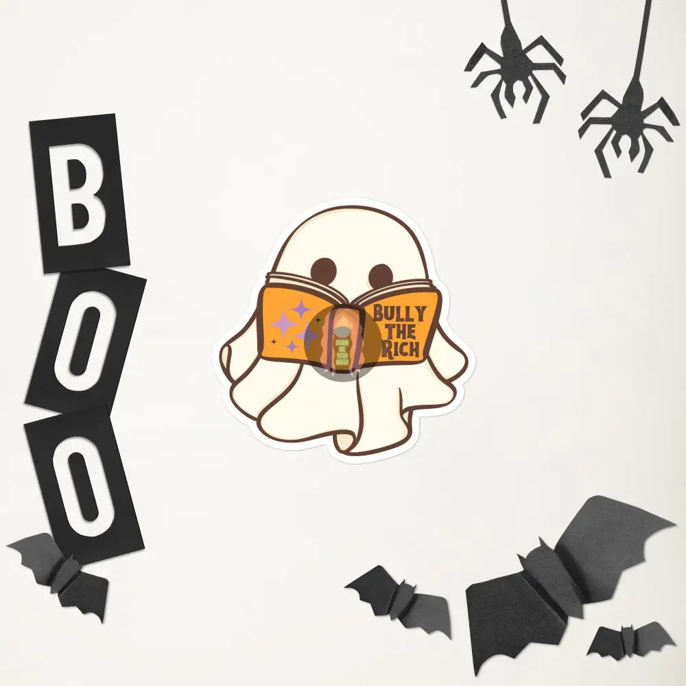 Halloween 2024 Book Ghost Bubble-Free Stickers