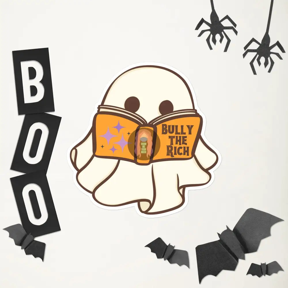 Halloween 2024 Book Ghost Bubble-Free Stickers