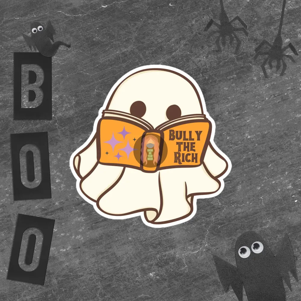 Halloween 2024 Book Ghost Bubble-Free Stickers 5.5″×5.5″