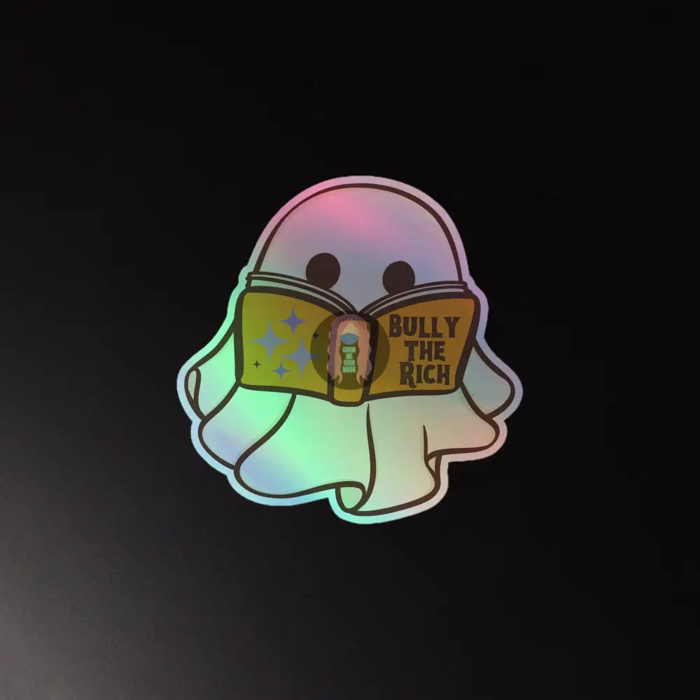 Halloween 2024 Book Ghost Holographic Stickers 5.5″×5.5″