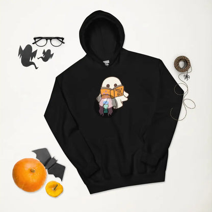 Halloween 2024 Book Ghost Unisex Hoodie Black / S