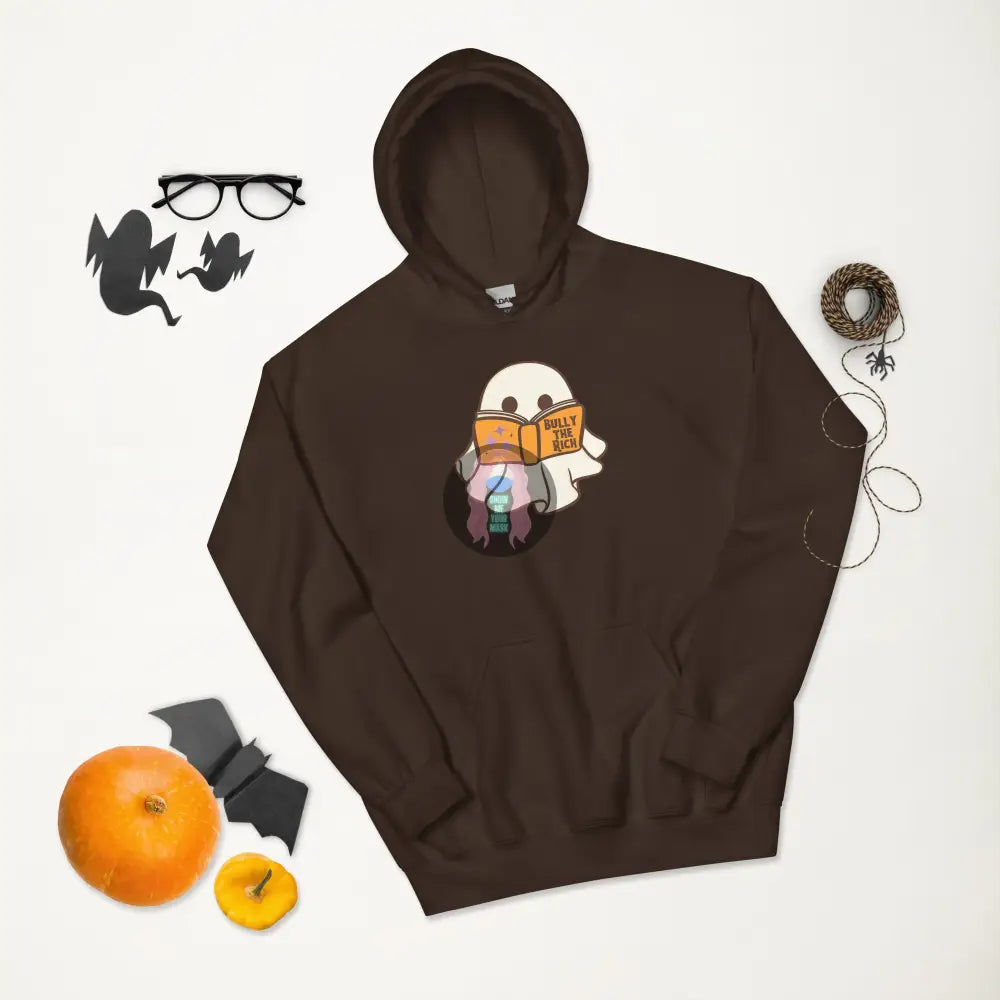 Halloween 2024 Book Ghost Unisex Hoodie Dark Chocolate / S