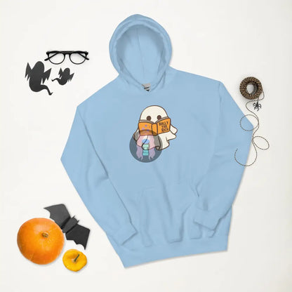 Halloween 2024 Book Ghost Unisex Hoodie Light Blue / S