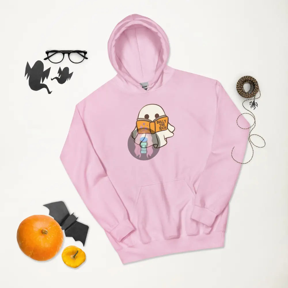 Halloween 2024 Book Ghost Unisex Hoodie Light Pink / S