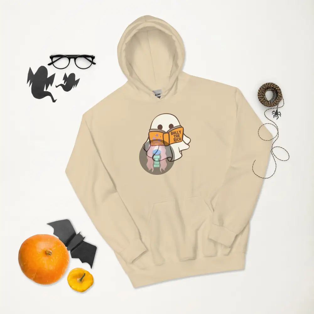 Halloween 2024 Book Ghost Unisex Hoodie Sand / S