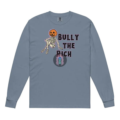 Halloween 2024 Bully The Rich Pumpkin Garment-Dyed Heavyweight Long-Sleeve Shirt Blue Jean / S