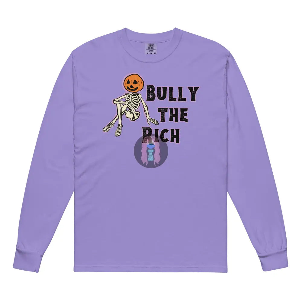 Halloween 2024 Bully The Rich Pumpkin Garment-Dyed Heavyweight Long-Sleeve Shirt Violet / S