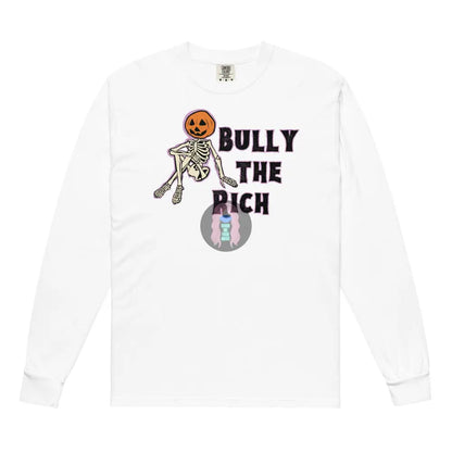 Halloween 2024 Bully The Rich Pumpkin Garment-Dyed Heavyweight Long-Sleeve Shirt White / S