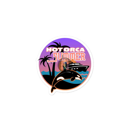 ’Hot Orca Summer’ Bubble-Free Stickers 3″×3″