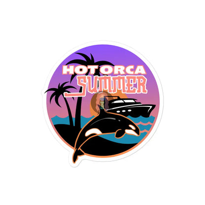 ’Hot Orca Summer’ Bubble-Free Stickers 4″×4″