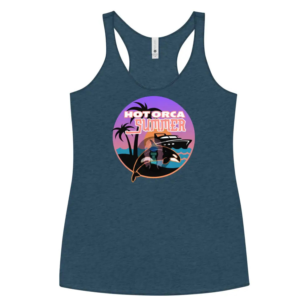 ’Hot Orca Summer’ Women’s Racerback Tank Indigo / Xs