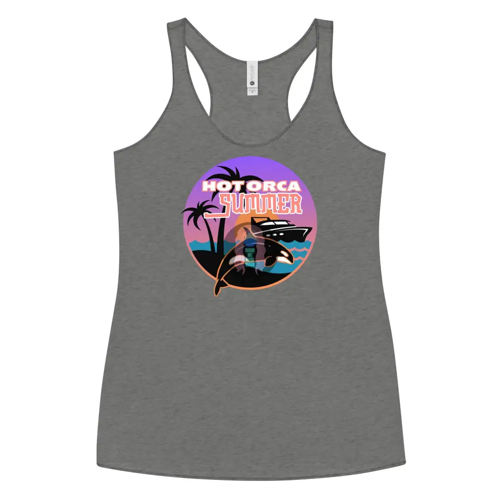 ’Hot Orca Summer’ Women’s Racerback Tank Premium Heather / Xs