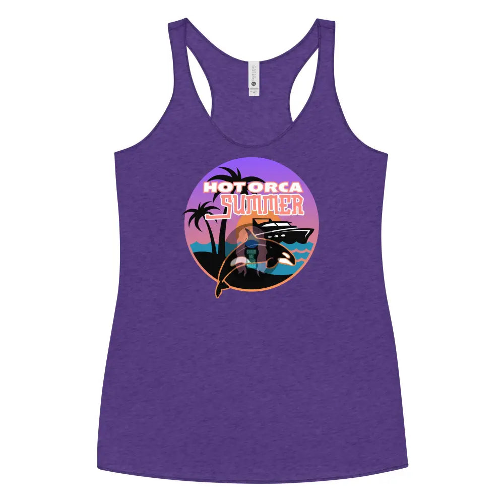 ’Hot Orca Summer’ Women’s Racerback Tank Purple Rush / Xs