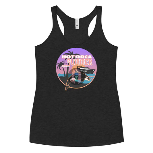 ’Hot Orca Summer’ Women’s Racerback Tank Vintage Black / Xs