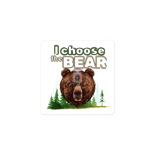 ’I Choose The Bear’ 2 Bubble-Free Stickers 3″×3″