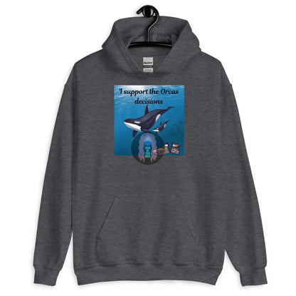 I Support The Orcas Unisex Hoodie Dark Heather / S