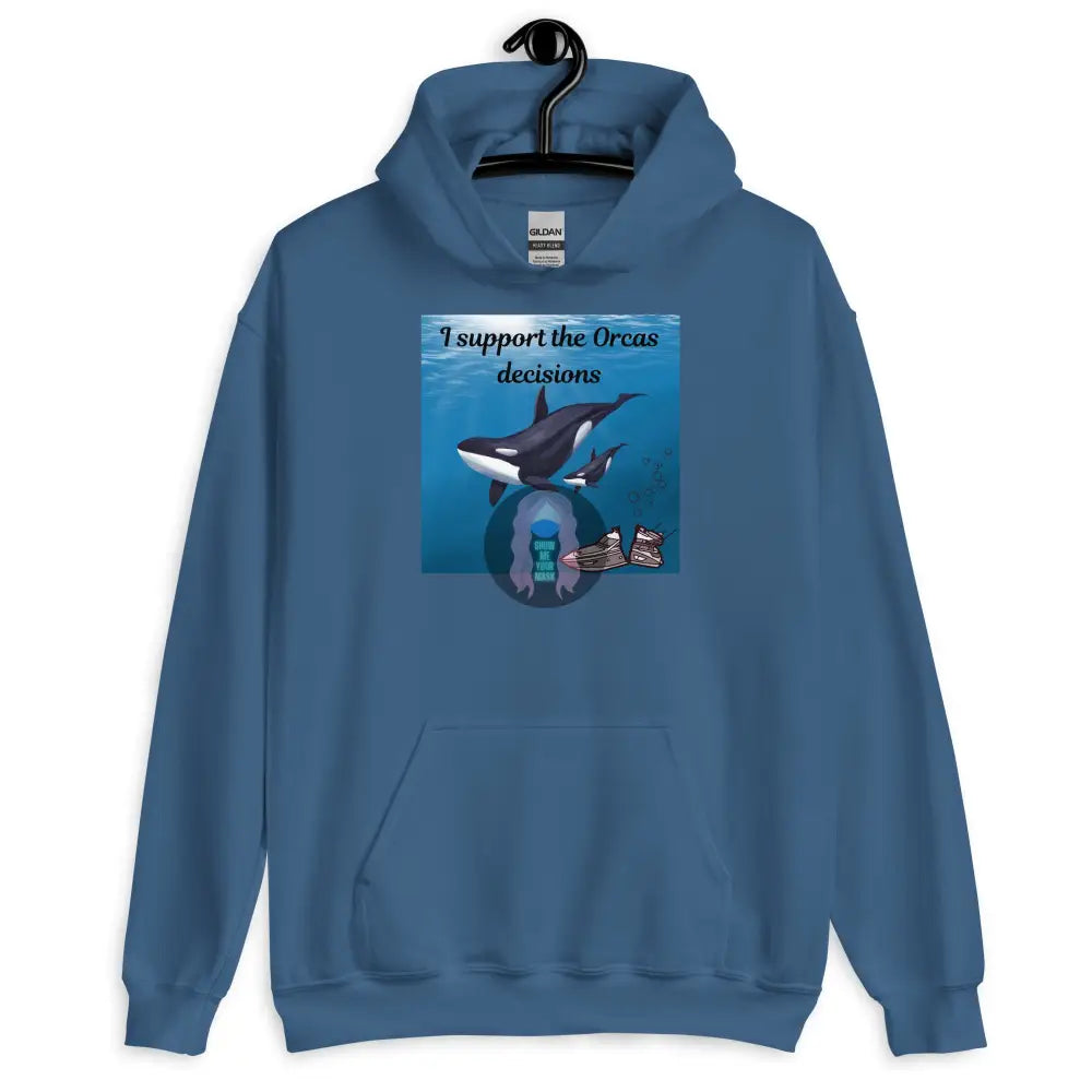 I Support The Orcas Unisex Hoodie Indigo Blue / S