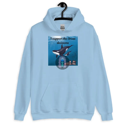 I Support The Orcas Unisex Hoodie Light Blue / S