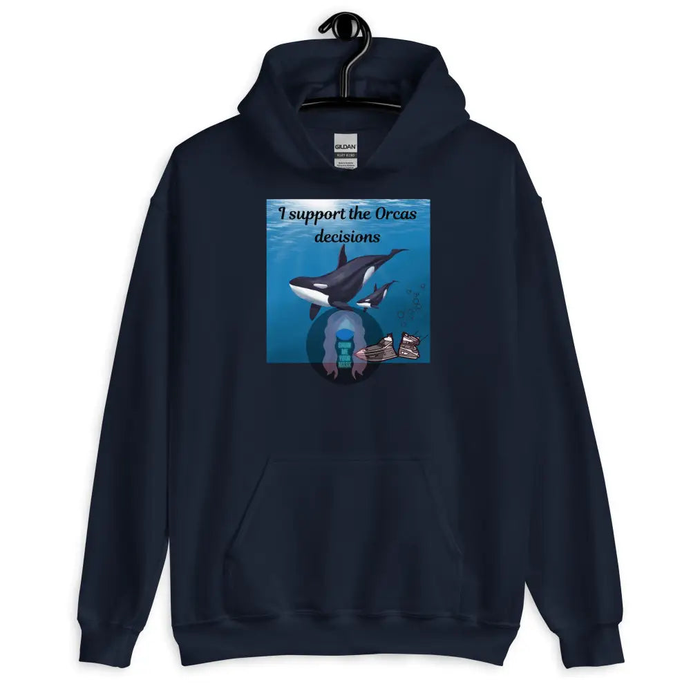 I Support The Orcas Unisex Hoodie Navy / S