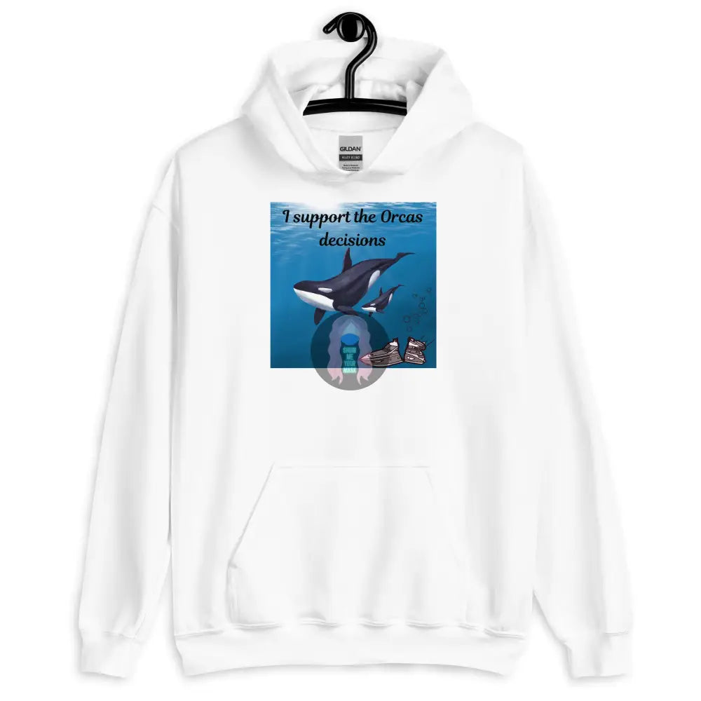 I Support The Orcas Unisex Hoodie White / S