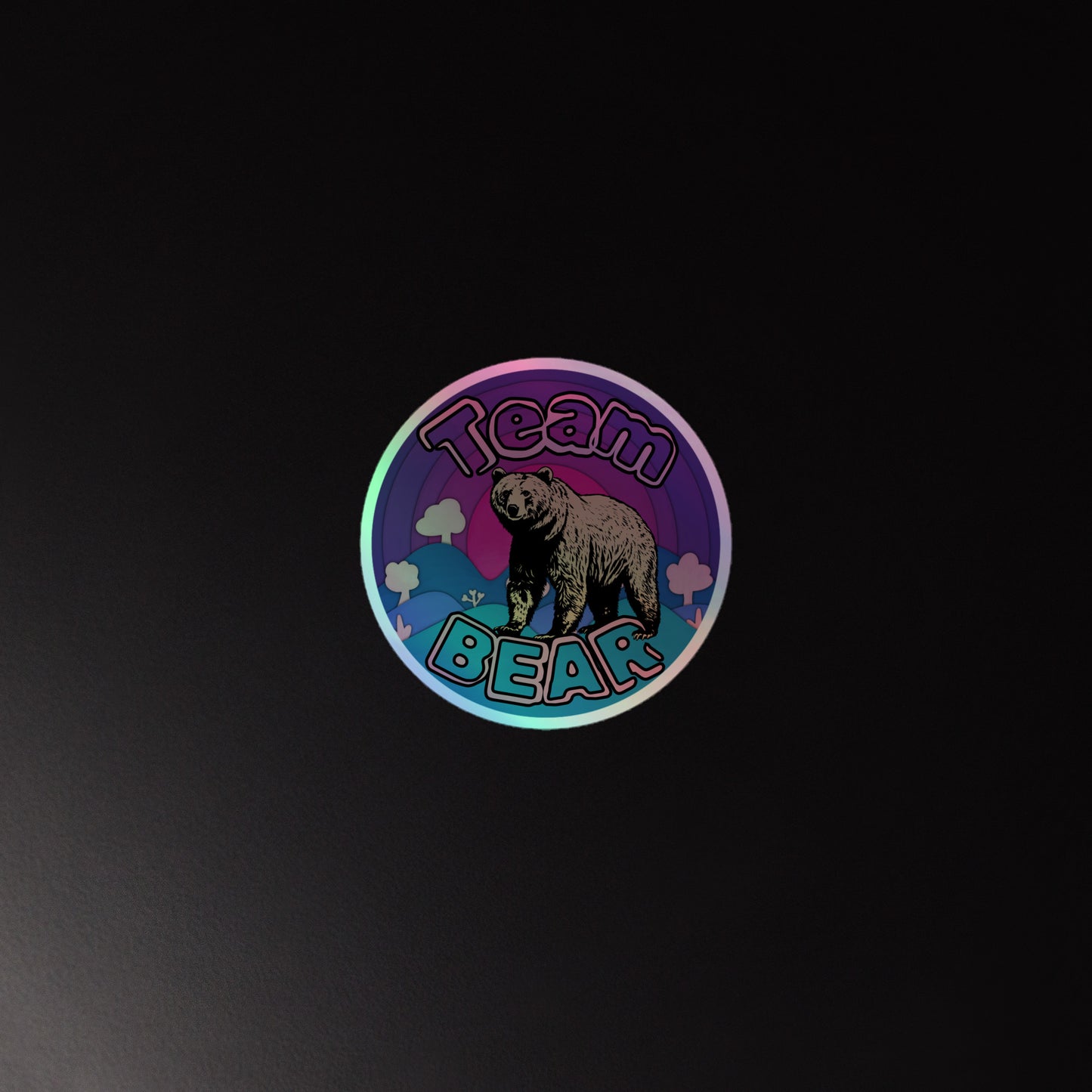 "Team Bear" Purple Holographic stickers