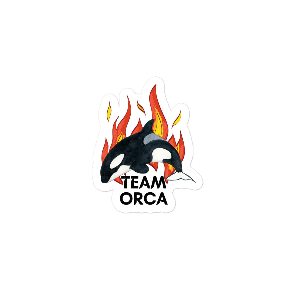 “Team orca” fire Bubble-free stickers