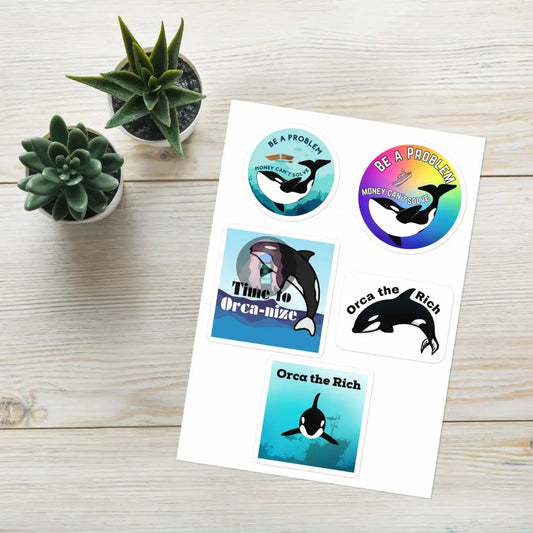 More Orcas, Orca Sticker sheet -  from Show Me Your Mask Shop by Show Me Your Mask Shop - Stickers