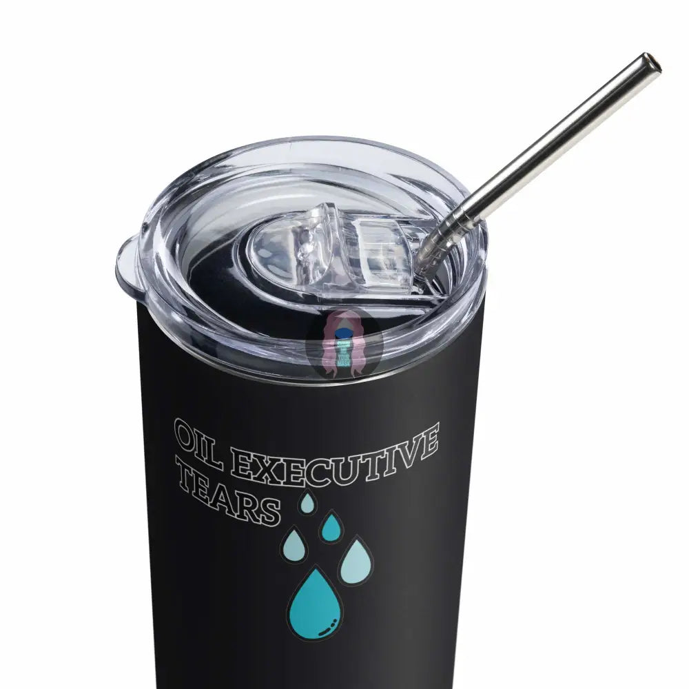 "oil executive tears" Stainless steel tumbler -  from Show Me Your Mask Shop by Show Me Your Mask Shop - Mugs