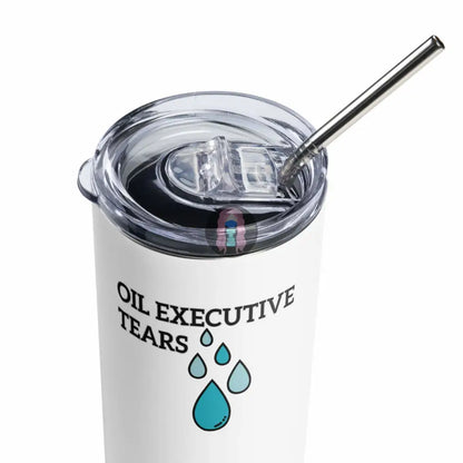 "oil executive tears" Stainless steel tumbler -  from Show Me Your Mask Shop by Show Me Your Mask Shop - Mugs