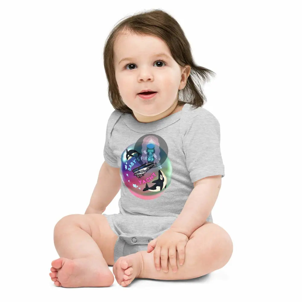 Orca "Baby's first Yacht" Baby short sleeve one piece -  from Show Me Your Mask Shop by Show Me Your Mask Shop - Kids