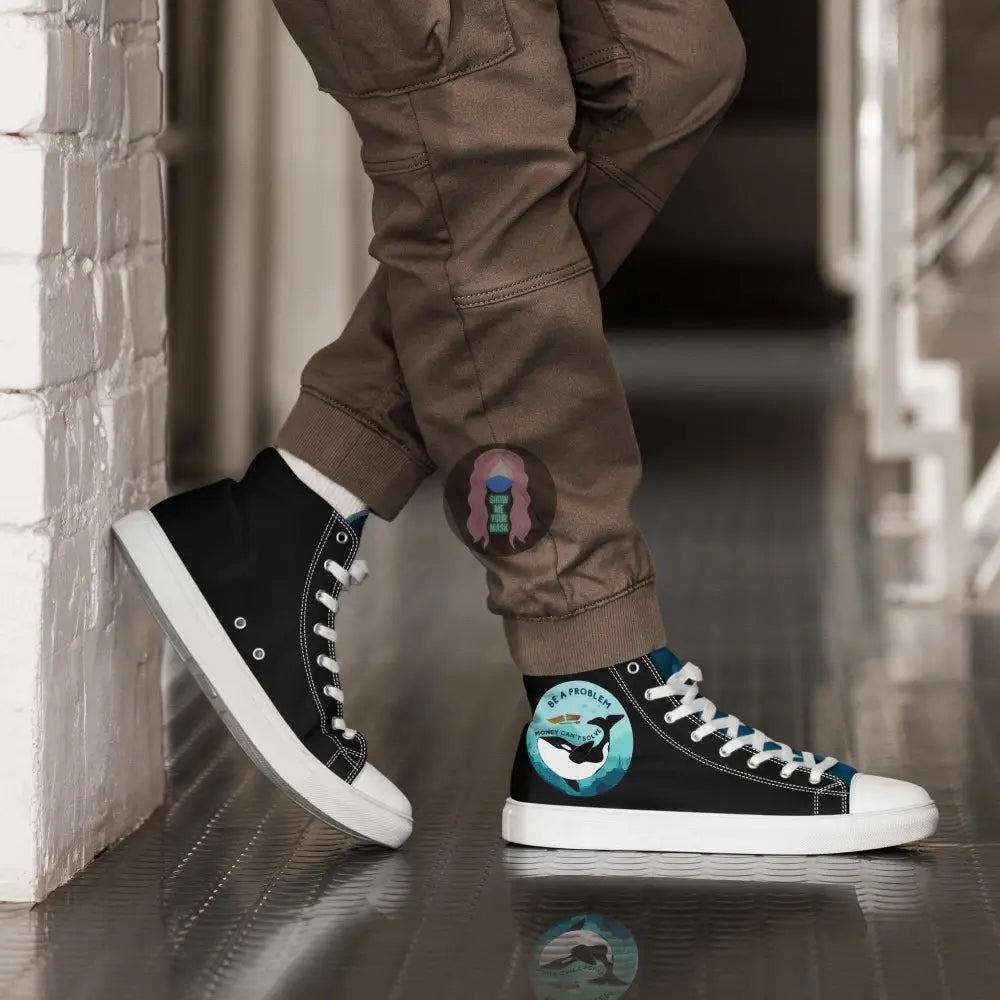 Orca "Be a Problem" Men’s high top canvas shoes -  from Show Me Your Mask Shop by Show Me Your Mask Shop - Men's, Shoes