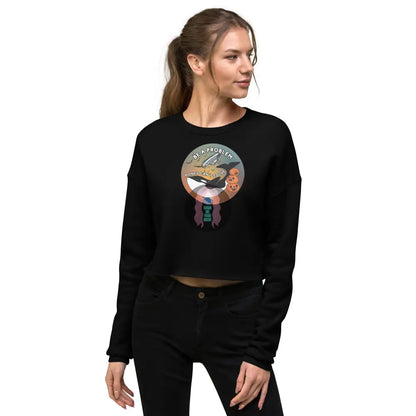 Orca Be A Problem Money Cant Solve Halloween Crop Sweatshirt Black / S