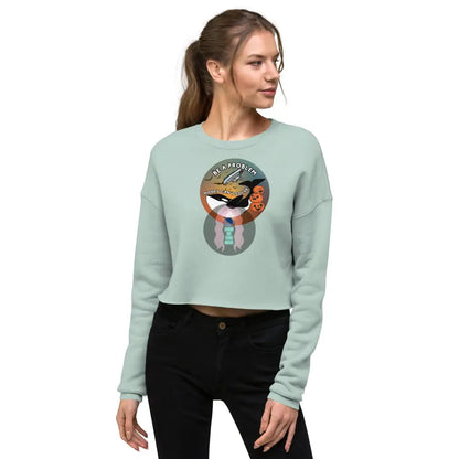 Orca Be A Problem Money Cant Solve Halloween Crop Sweatshirt Dusty Blue / S