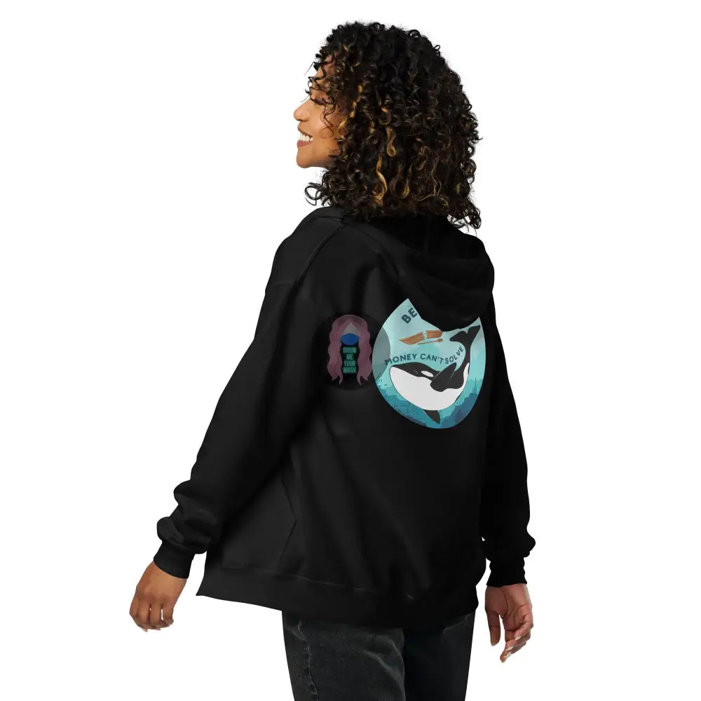 Orca Be A Problem Money Cant Solve Unisex Heavy Blend Zip Hoodie