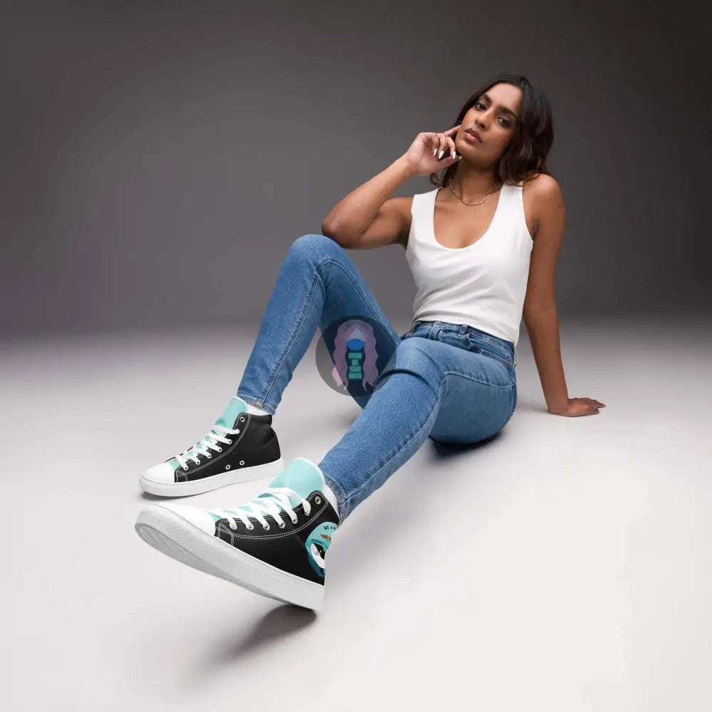 Orca "Be a Problem" Women’s high top canvas shoes -  from Show Me Your Mask Shop by Show Me Your Mask Shop - Shoes, Women's