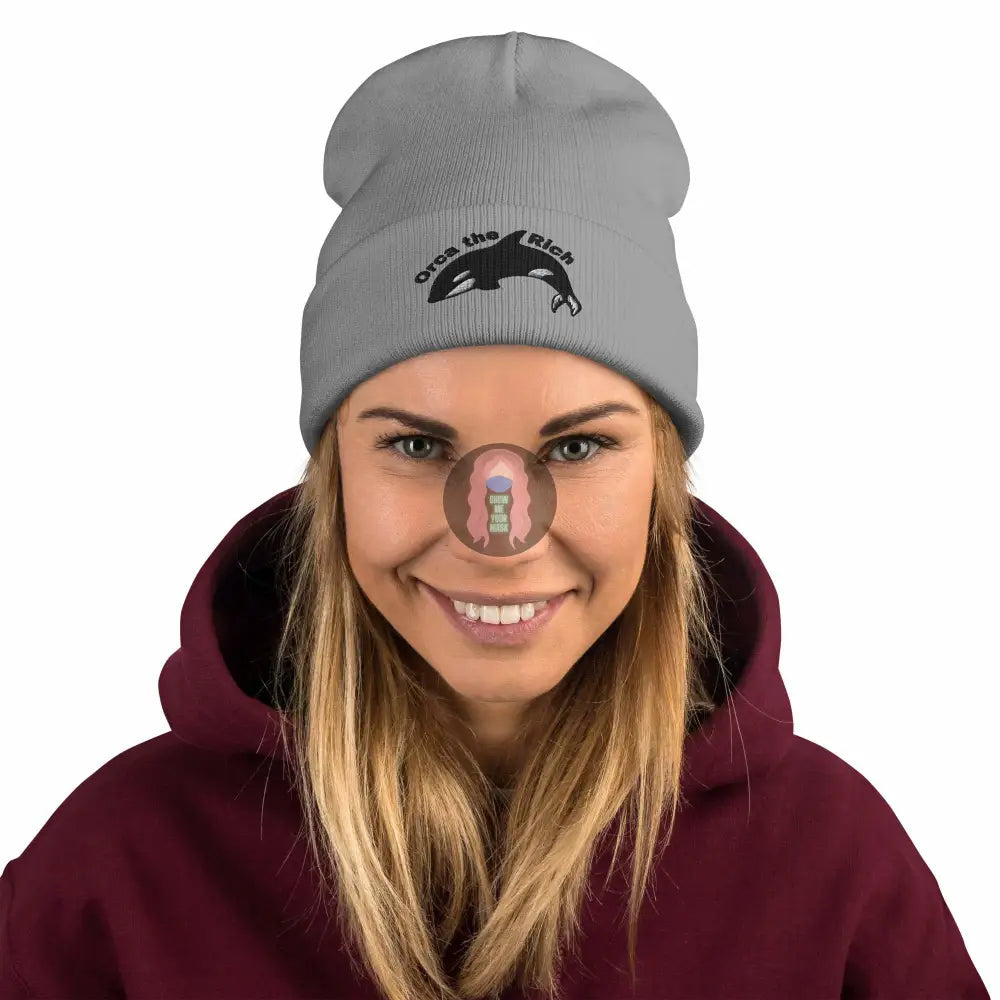 "Orca the Rich" Embroidered Beanie -  from Show Me Your Mask Shop by Show Me Your Mask Shop - Hats