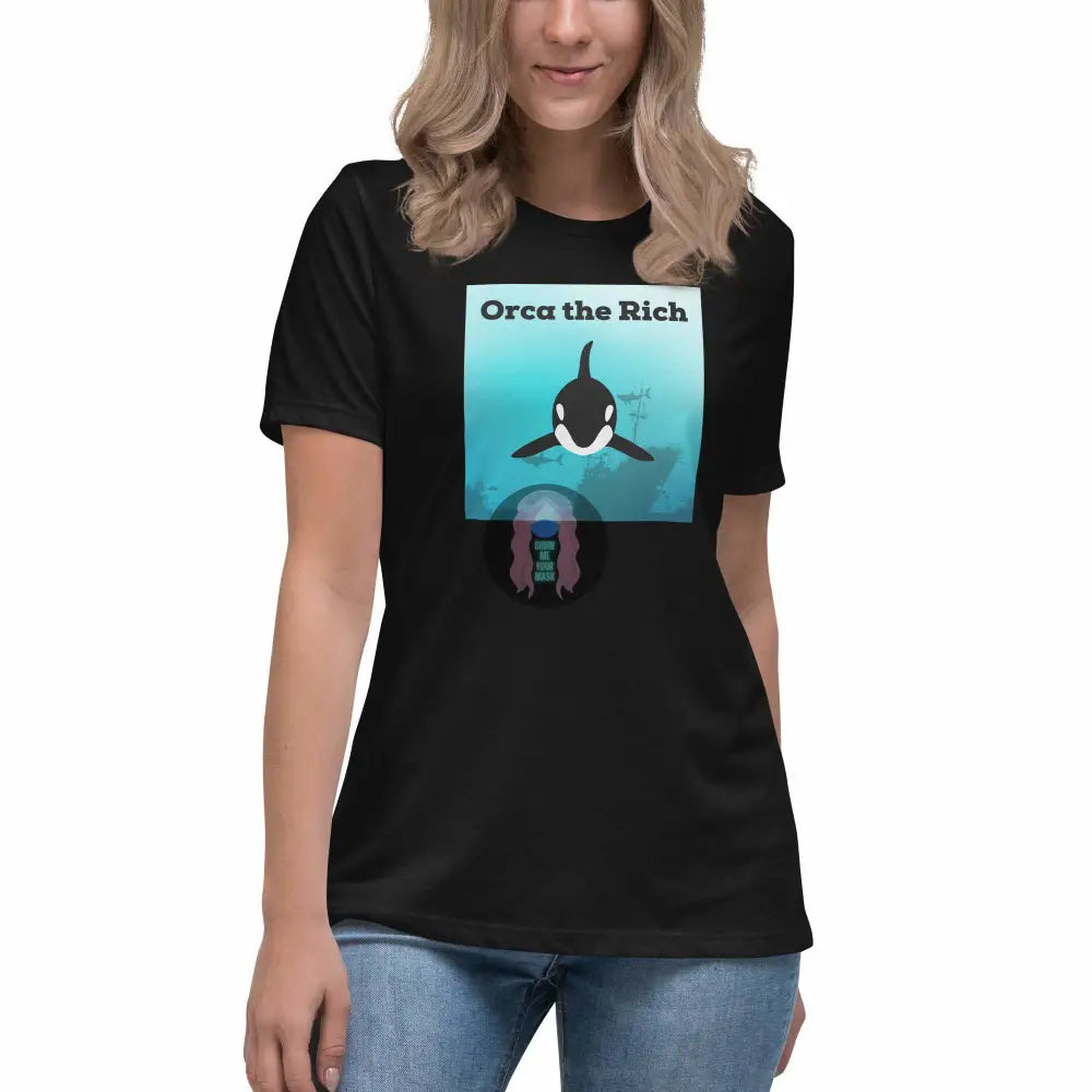 "Orca the Rich" Women's Relaxed T-Shirt -  from Show Me Your Mask Shop by Show Me Your Mask Shop - Shirts, Women's