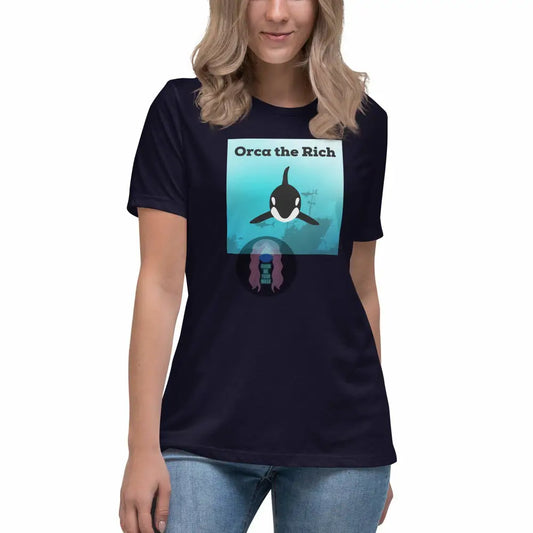 "Orca the Rich" Women's Relaxed T-Shirt -  from Show Me Your Mask Shop by Show Me Your Mask Shop - Shirts, Women's