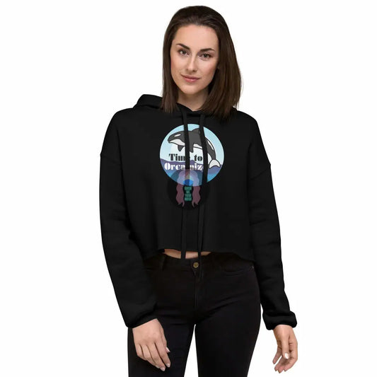 Orca "Time to Orca-nize" Crop Hoodie -  from Show Me Your Mask Shop by Show Me Your Mask Shop - Crop Tops, Hoodies