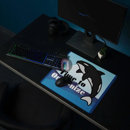 Orca "Time to Orca-nize" Gaming mouse pad -  from Show Me Your Mask Shop by Show Me Your Mask Shop - Mouse pads