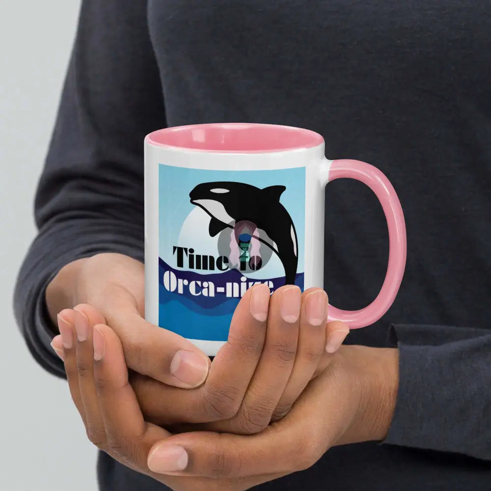 Orca "Time to Orca-nize" Mug with Color Inside -  from Show Me Your Mask Shop by Show Me Your Mask Shop - Mugs