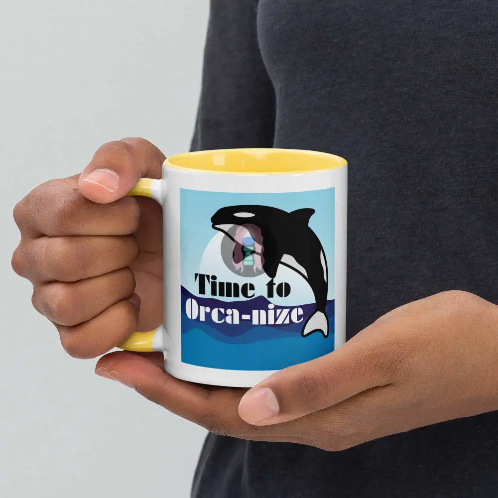 Orca "Time to Orca-nize" Mug with Color Inside -  from Show Me Your Mask Shop by Show Me Your Mask Shop - Mugs