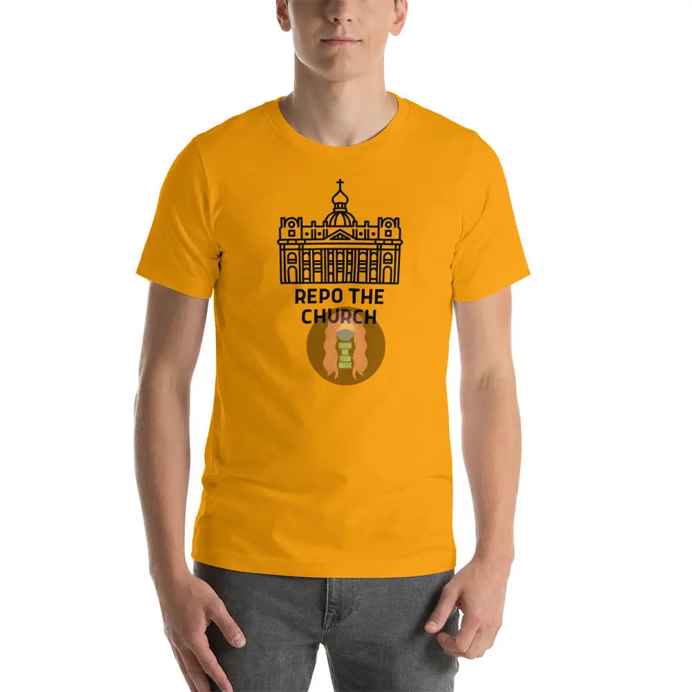 Repo The Church (Black) Unisex T-Shirt Gold / S