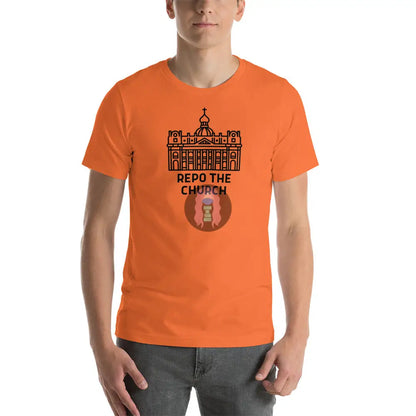 Repo The Church (Black) Unisex T-Shirt Orange / Xs