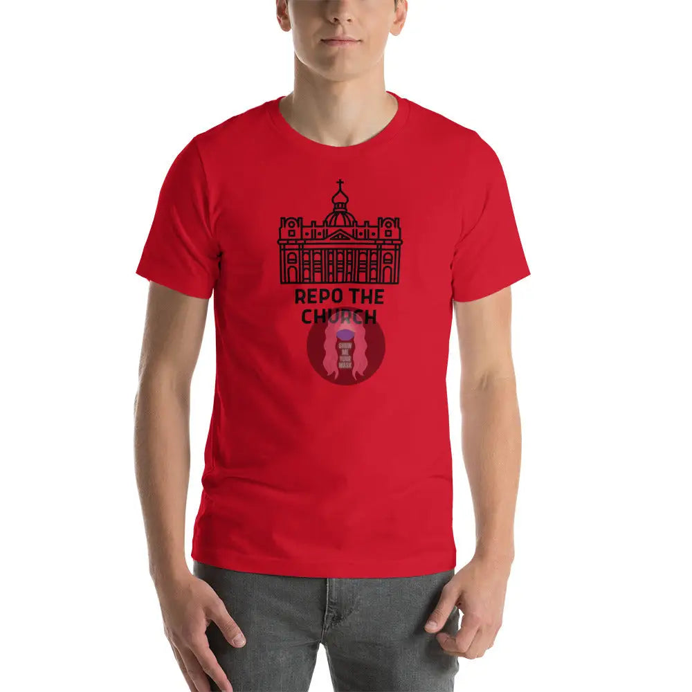 Repo The Church (Black) Unisex T-Shirt Red / Xs
