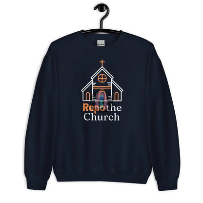 ’Repo The Church’ Unisex Sweatshirt Navy / S