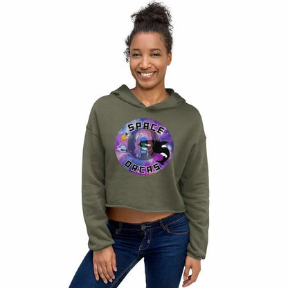 "Space Orcas" Crop Hoodie -  from Show Me Your Mask Shop by Show Me Your Mask Shop - Crop Tops