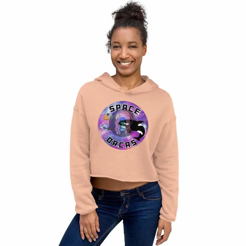 "Space Orcas" Crop Hoodie -  from Show Me Your Mask Shop by Show Me Your Mask Shop - Crop Tops