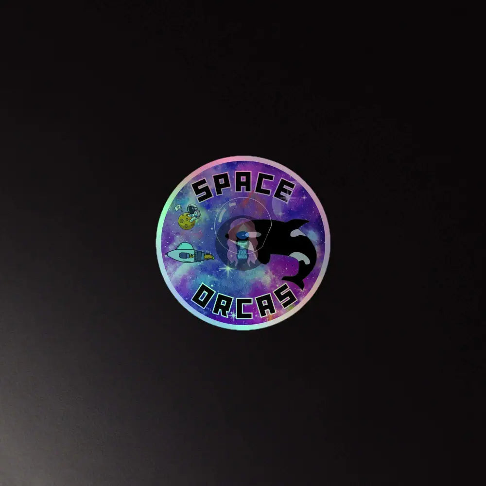 "Space Orcas" Holographic stickers -  from Show Me Your Mask Shop by Show Me Your Mask Shop - Stickers