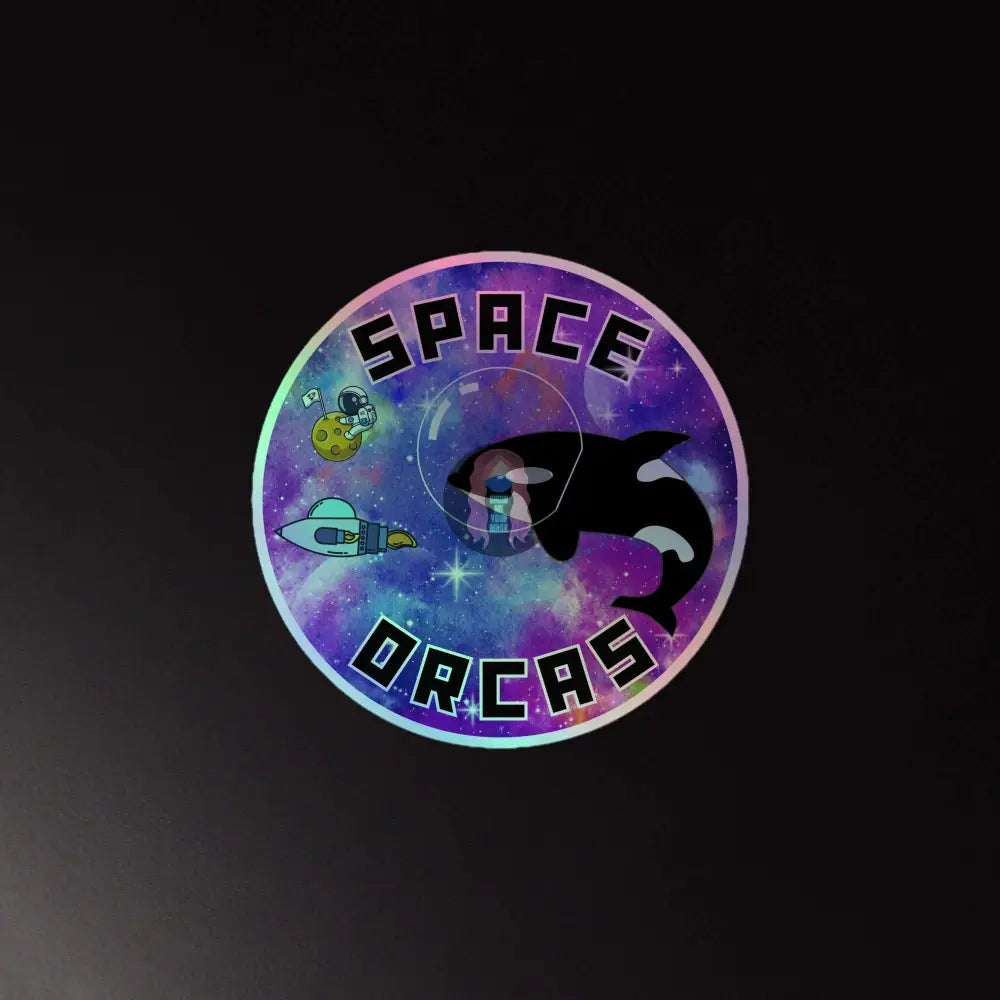 "Space Orcas" Holographic stickers -  from Show Me Your Mask Shop by Show Me Your Mask Shop - Stickers